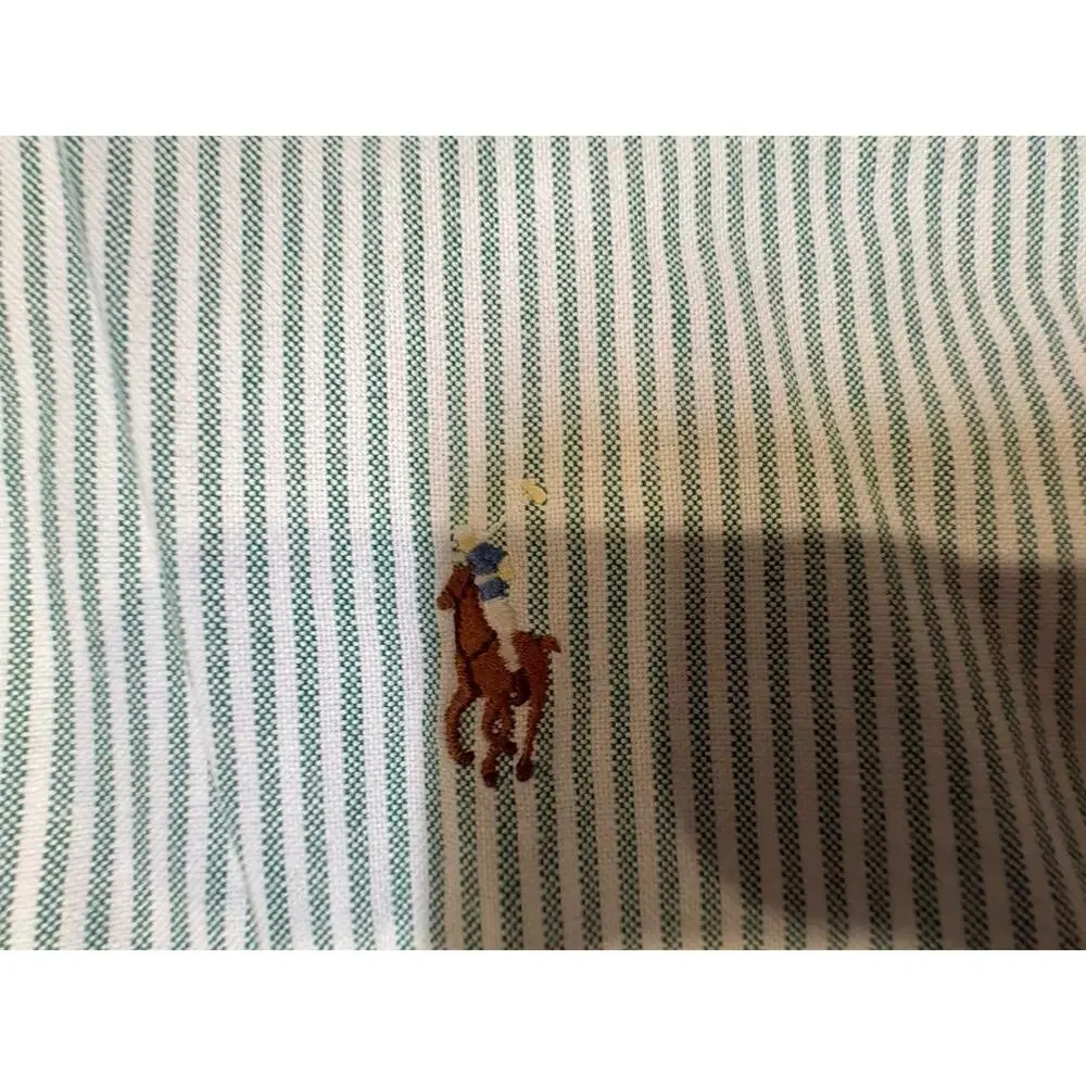 Ralph Lauren Dress Shirt , Mint and white strips Men's Meduim